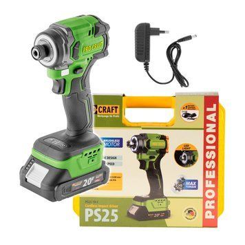 Акумуляторний ударний гвинтоверт Procraft PS25, 20В, 1 АКБ 2 Аг + ЗП, 230 Нм PS25_1akb фото