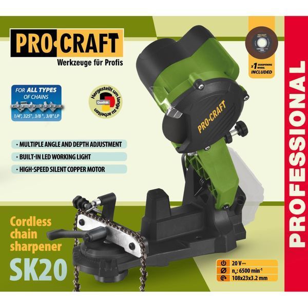 Аккумуляторный станок для заточки цепей Procraft SK20, 20В, без АКБ и ЗУ SK20_bb фото