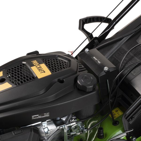 Бензиновая газонокосилка Procraft PLM505ES NEW, 4000 Вт, 196 см&sup3;, ширина 510 мм, высота 25&ndash;75 мм, травосборник 62 л, самоходная, электростартер PLM505ES NEW фото