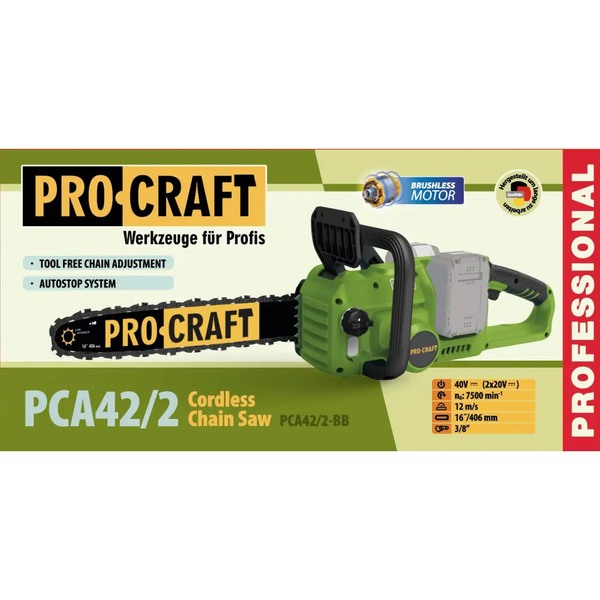Аккумуляторная цепная пила Procraft PCA42/2 (Без АКБ и ЗУ) PCA42/2_bez_akb фото