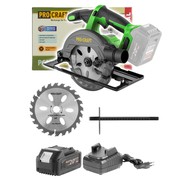 Акумуляторна дискова пилка Procraft PCA32, 20В, 1 АКБ 4 Аг Type-C + ЗП 20/2 ECO, диск 165 мм PCA32_1akb_20/4Ah_zp20/2Eco фото
